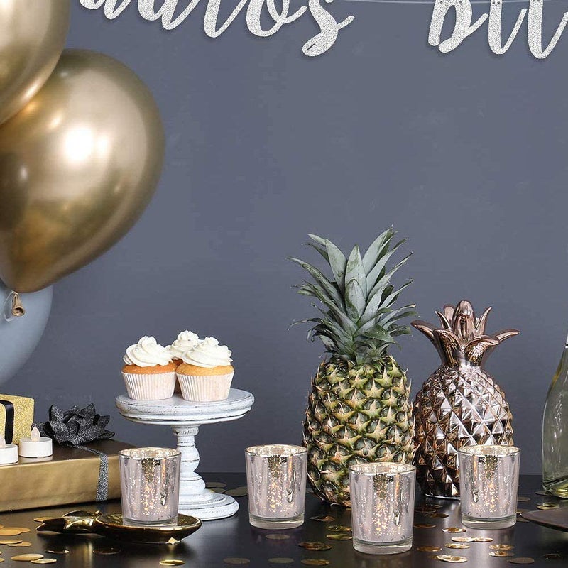 DEVI Silver Mercury Votive Candle Holders 24 Pcs, Tealight Candle Holders for Table Centerpieces, Mercury Glass Candle Holder for Wedding Decorations, Anniversary Birthday Party Table Decorations - Image 5